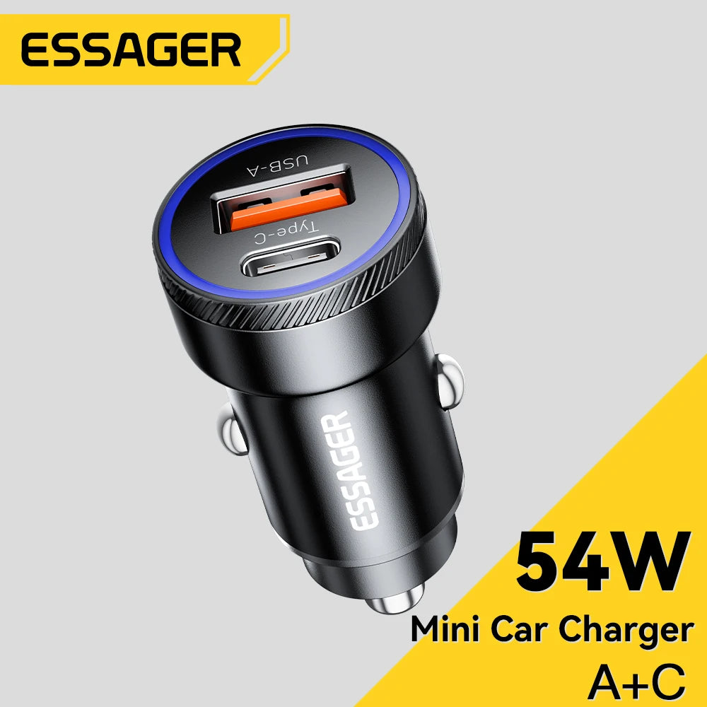 Essager 54W USB Autoladegerät Schnellladung Typ C