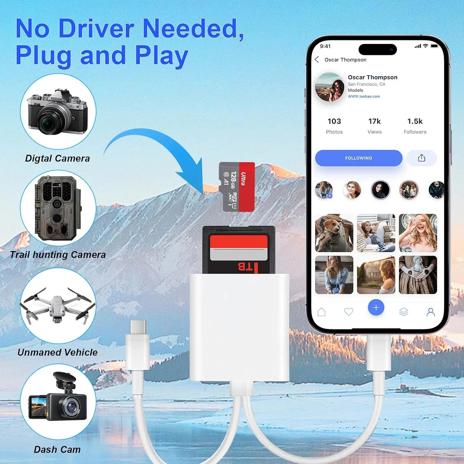 SD-Kartenleser USB-C & Lightning für iPhone iPad
