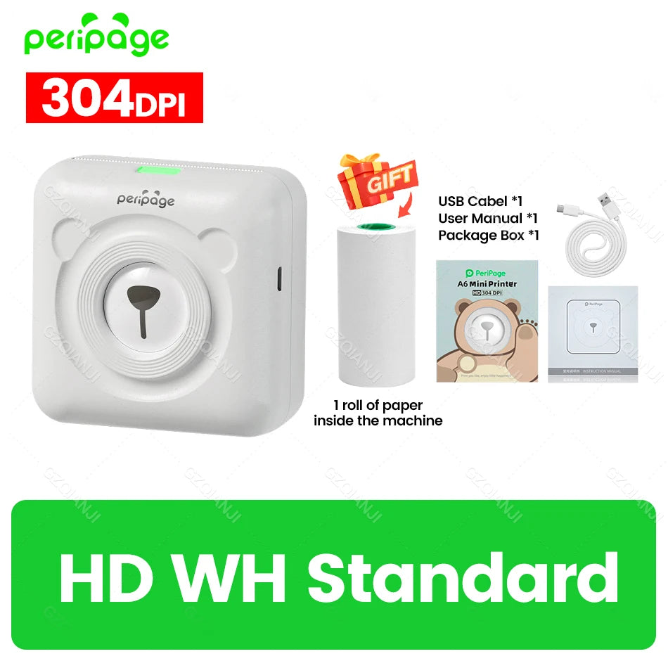 PeriPage A6 Mini Fotodrucker 304 DPI Bluetooth Tragbar