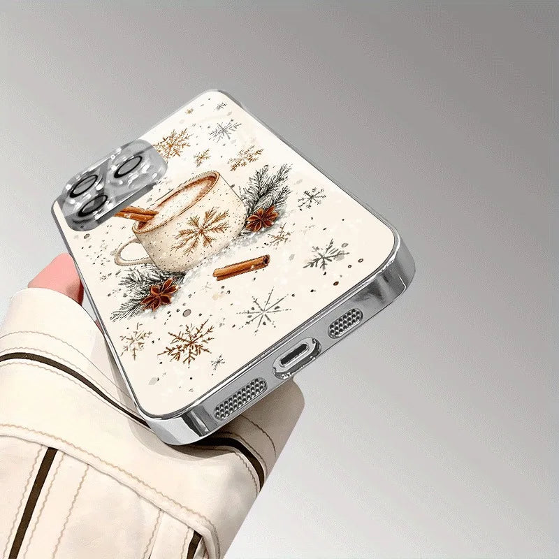 Weihnachts Schneeflocken Handyhülle für Samsung S25