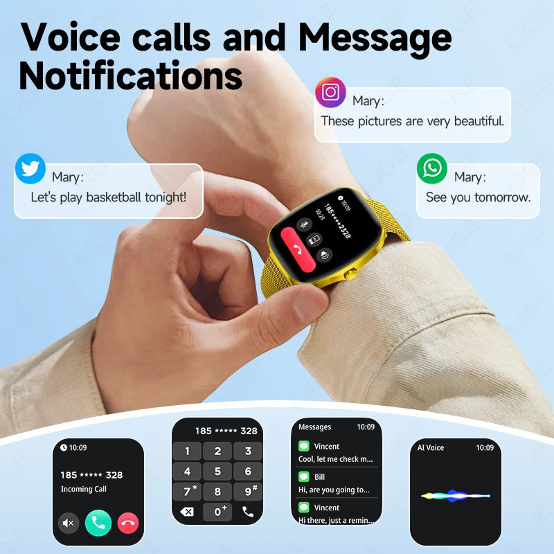 Elegante Smartwatch mit HD Touch & Herzfrequenz