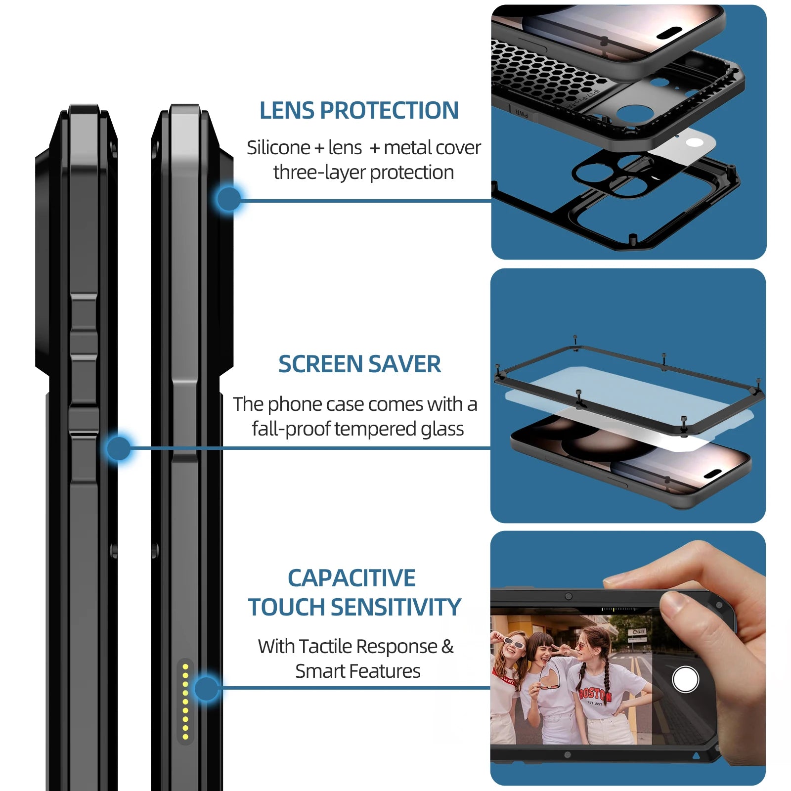 Robuste Metall-Schutzhülle für iPhone 17 Pro Max