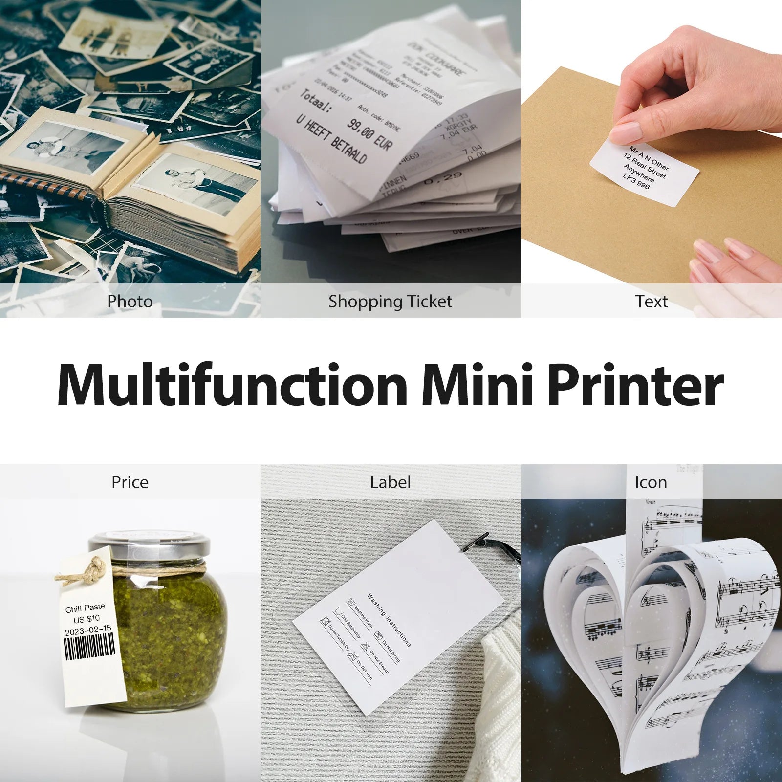 Aiyin Mini Thermal Printer Bluetooth Mobile Photo Printer