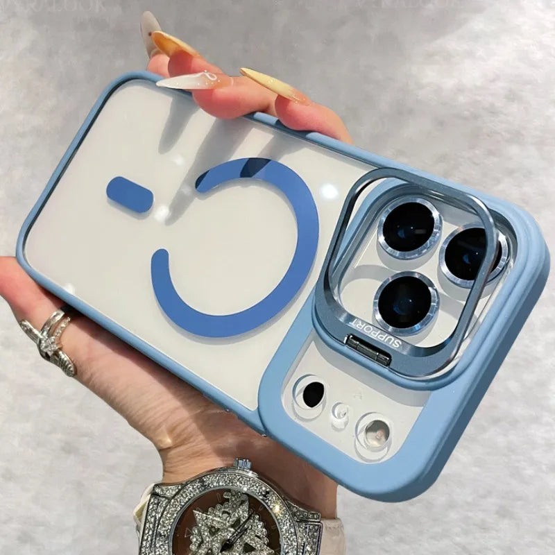 Transparente Magsafe Hülle für iPhone 17 mit Halter