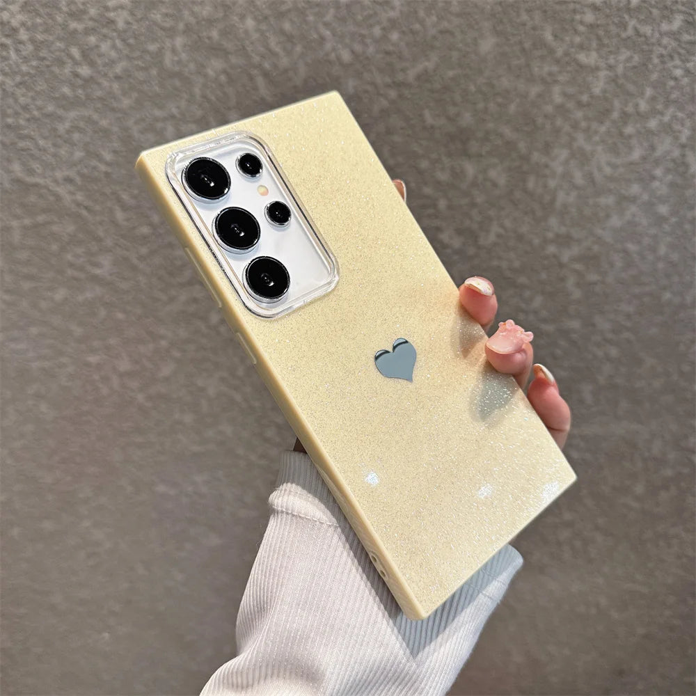 Glitter Heart Case for Samsung Galaxy S25 S24 S23