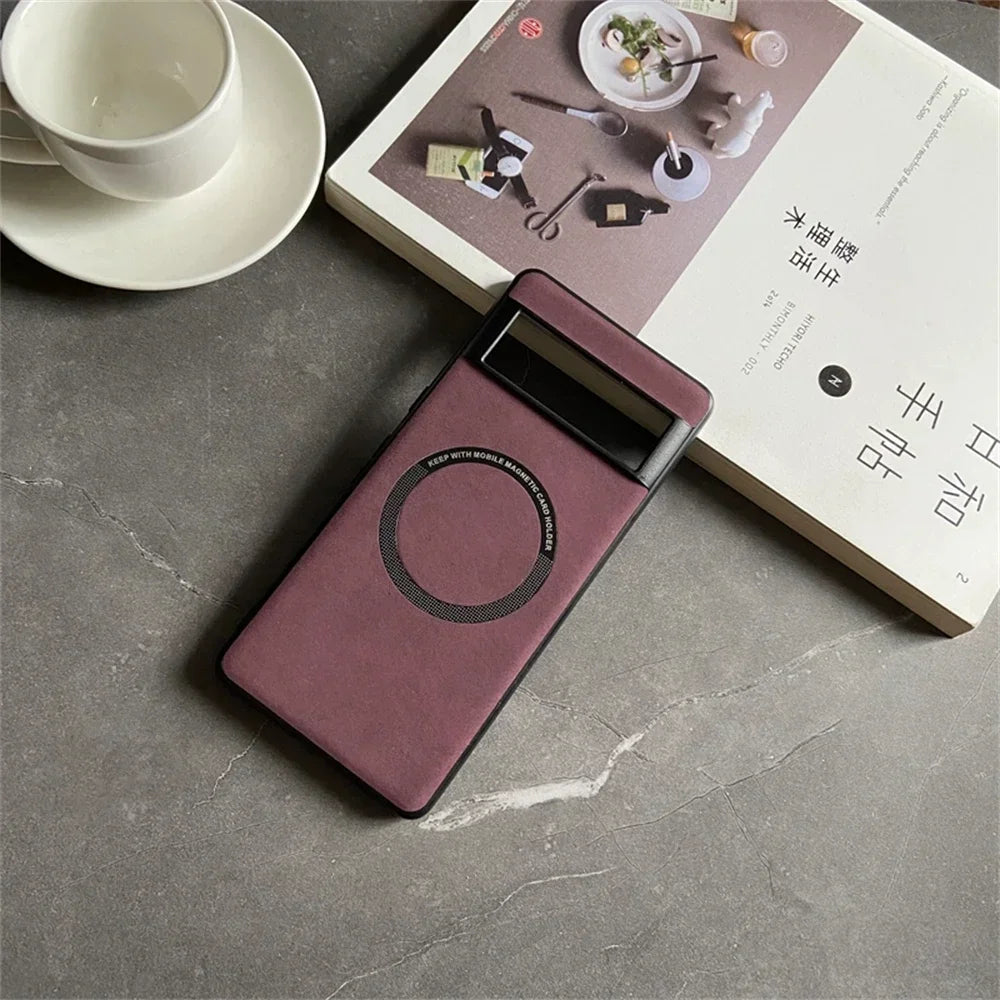 Étui Magsafe en cuir de luxe pour Pixel