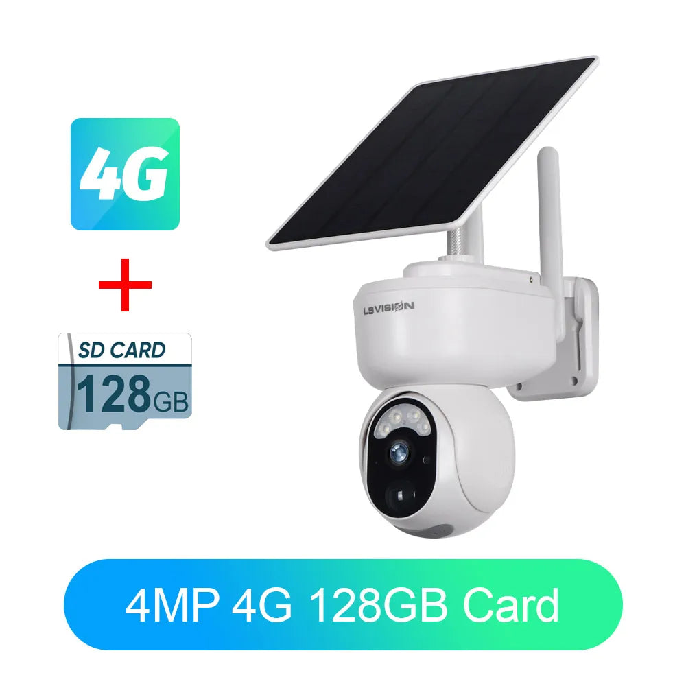 2K 4G Solar Outdoor PTZ WiFi Surveillance Camera