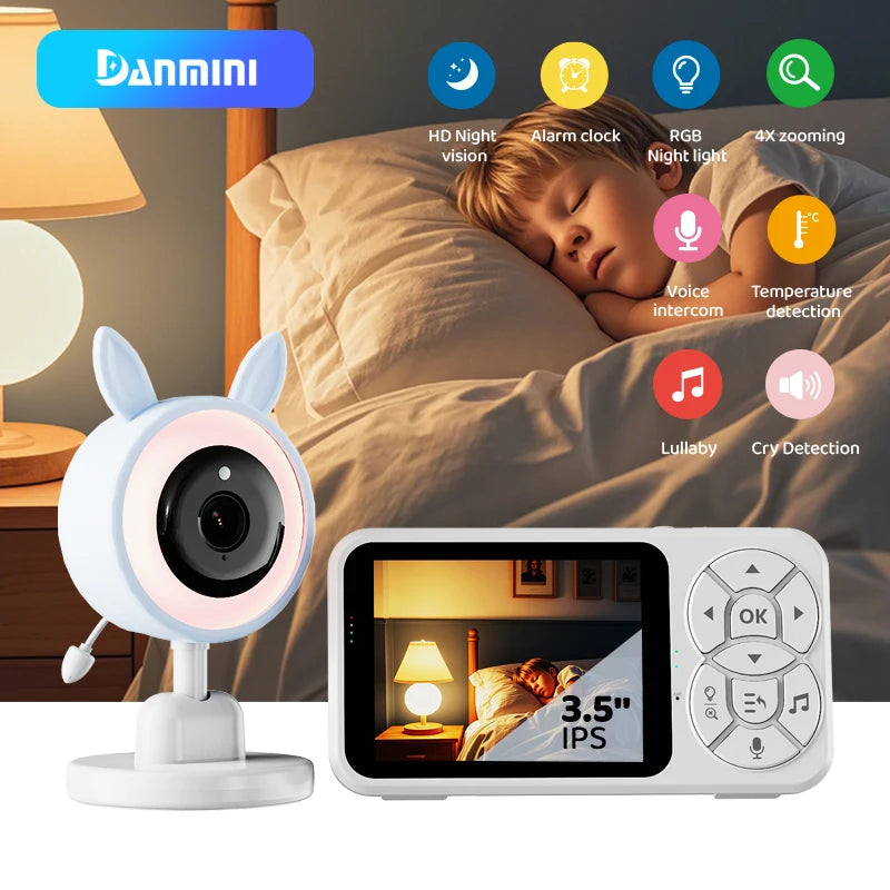 3.5 inch Baby Monitor RGB Night Light Night Vision