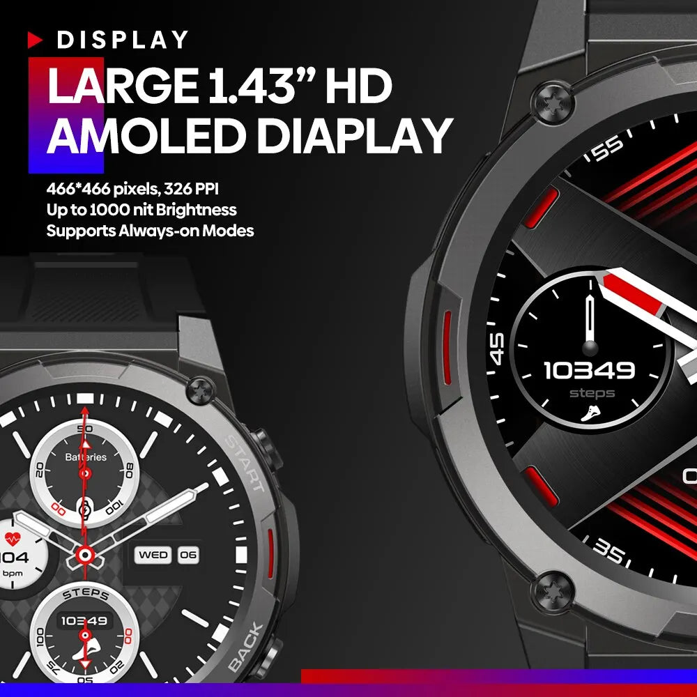 1,43" AMOLED Smartwatch mit Anruf- und Sportfunktionen