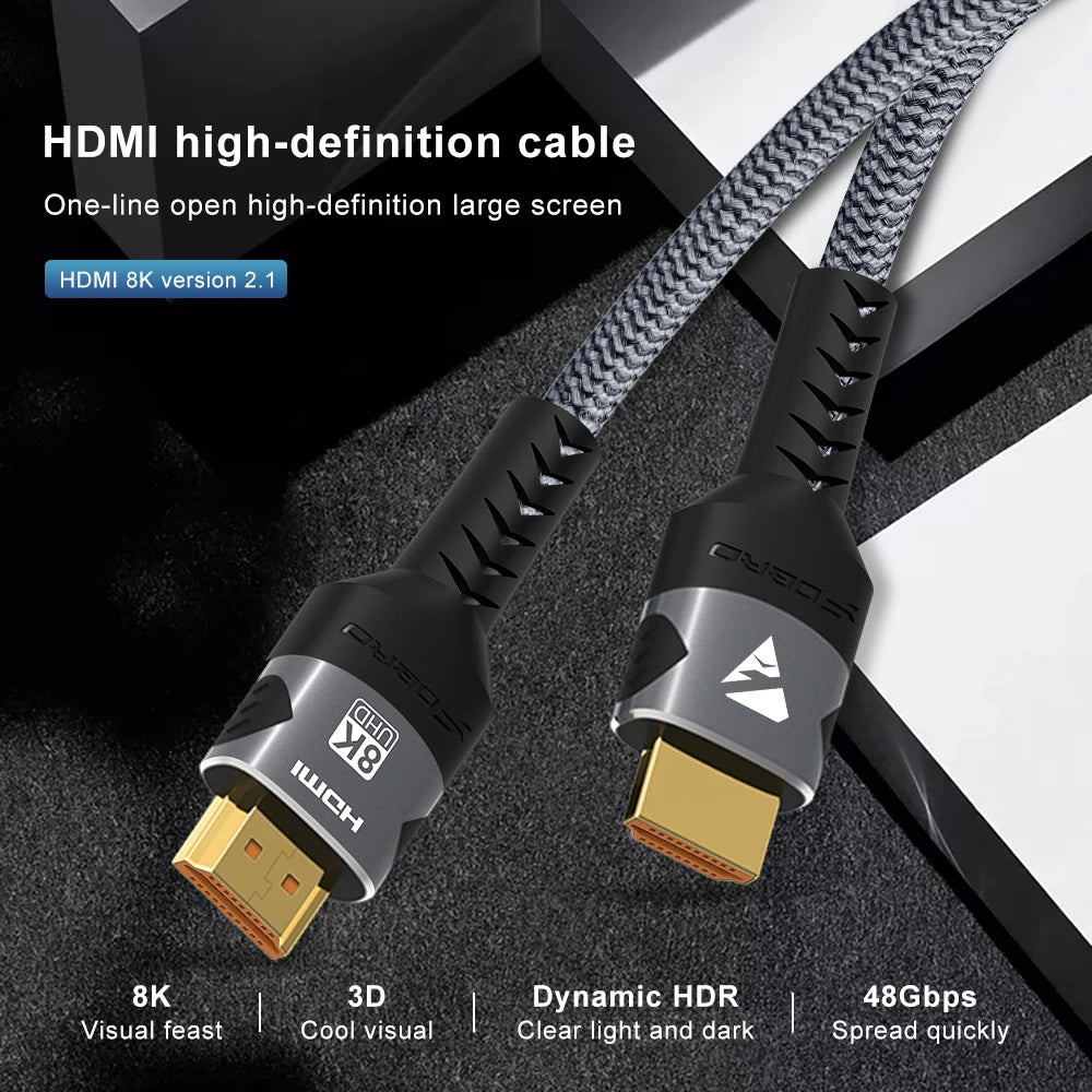 8K HDMI 2.1 Kabel 48Gbps für PS5 PC TV 4K120Hz