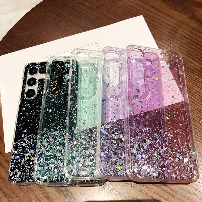 Glitzer Soft Silikon Clear Hülle für Samsung S25 Ultra