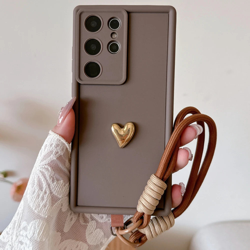 3D Herz Hülle mit Handschlaufe für Samsung Galaxy