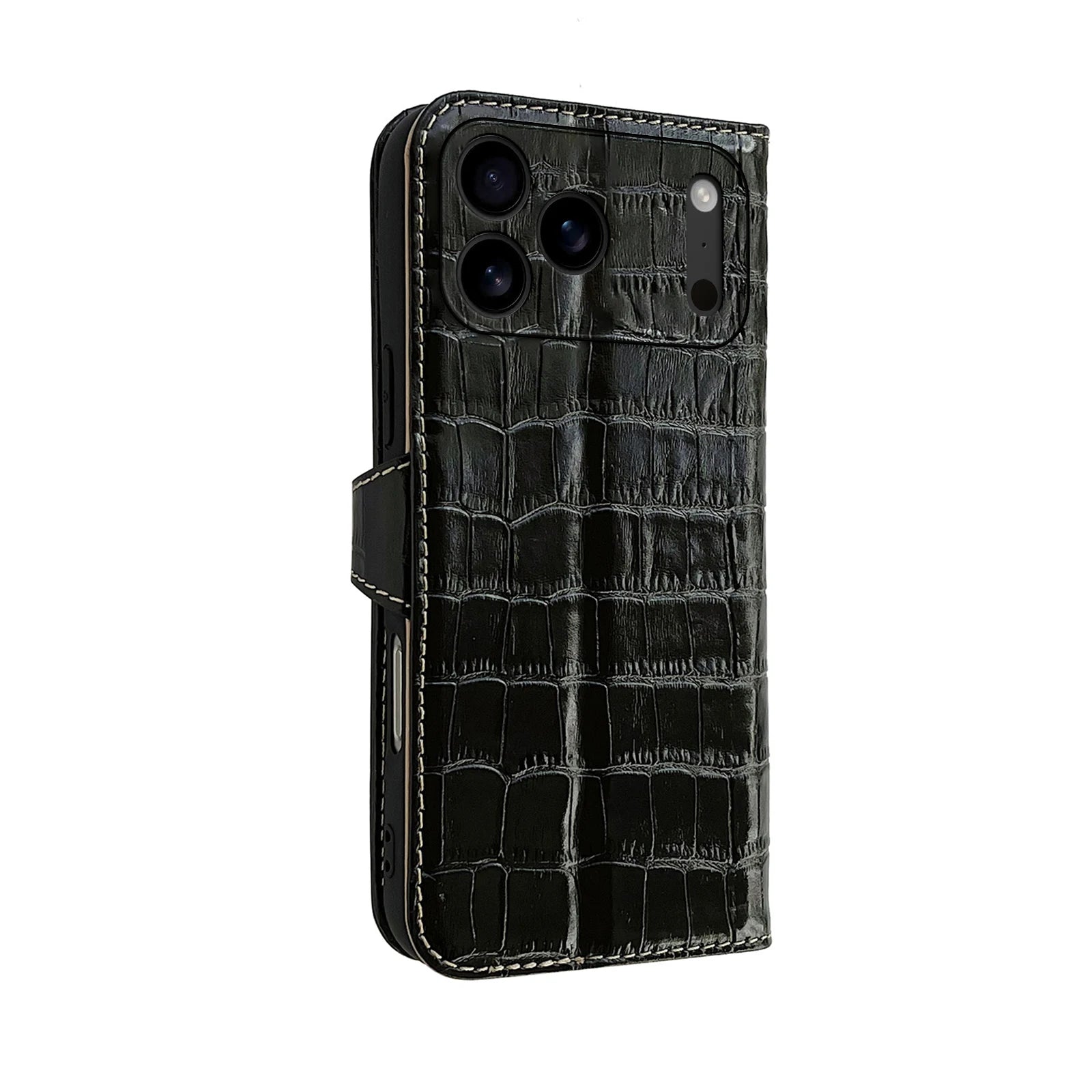 Echtleder Wallet-Hülle Krokodilleder für iPhone 17