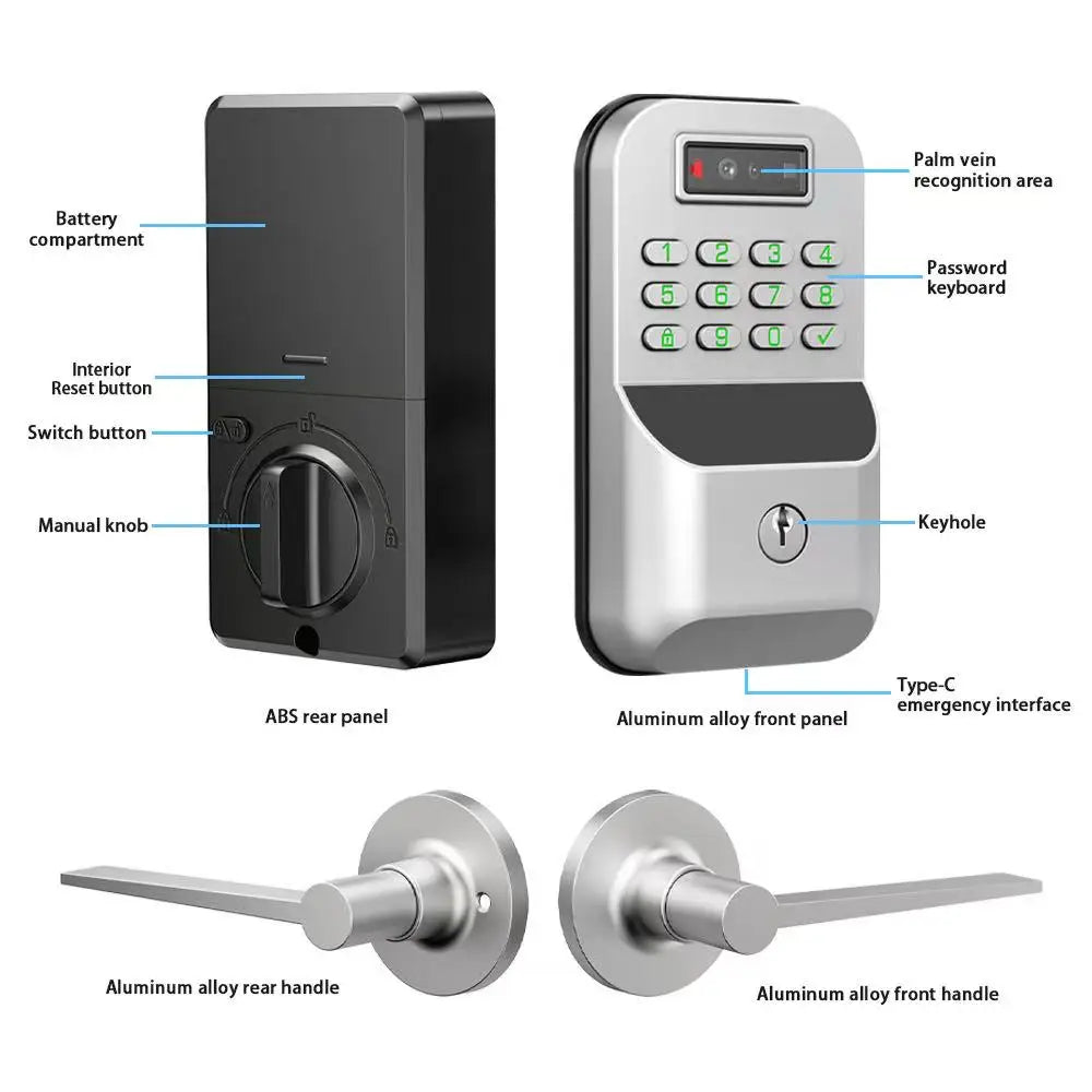 CDOK K9 Smart Türschloss mit Fingerabdruck & App