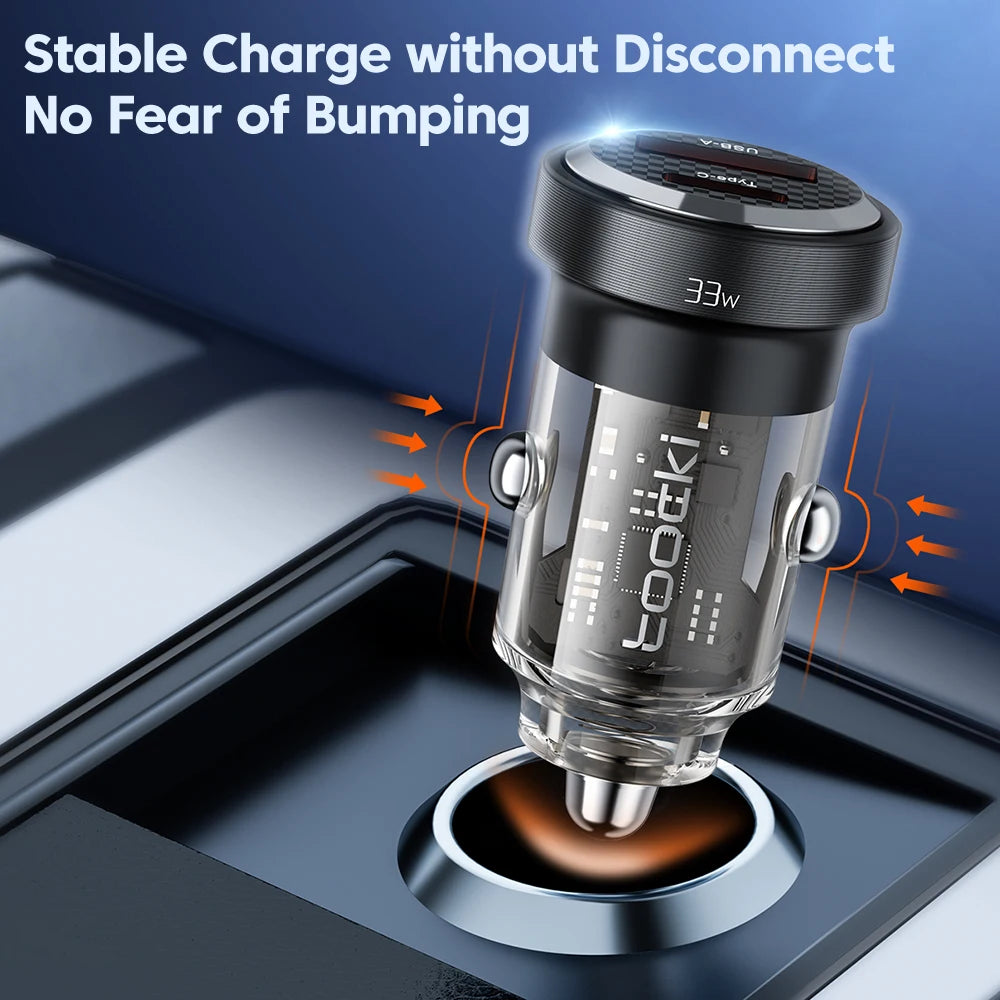 33W USB C Autoladegerät Schnellladung