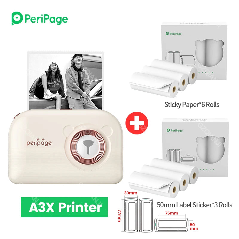 PeriPage A3X Mobile Thermal Printer for Photos & Labels