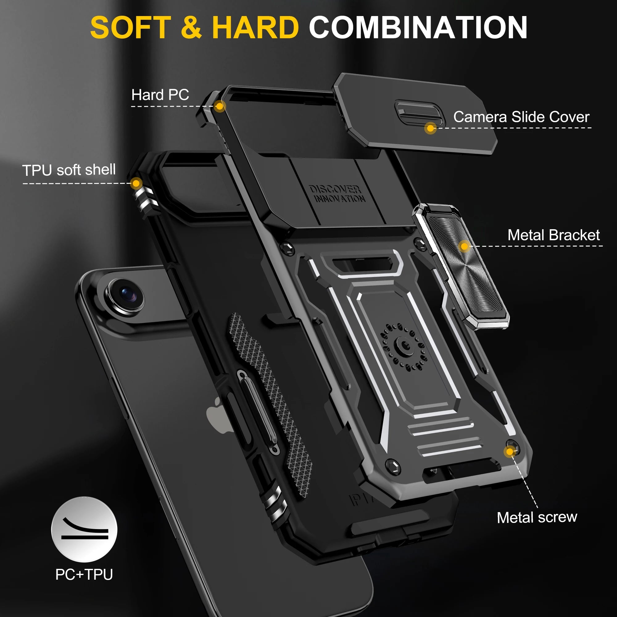 iPhone 17 case with stand ring – robust & practical