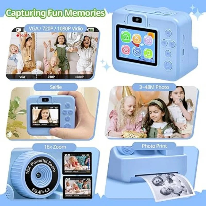 Digitale Kinderkamera Mini Drucker 2,8 Zoll HD Video