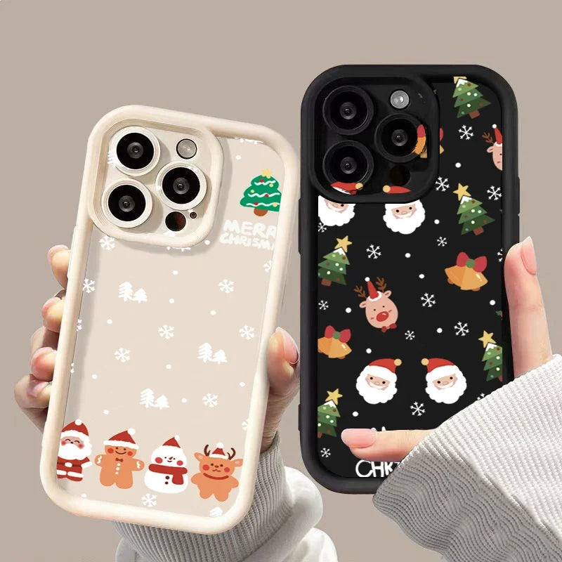 Weihnachtliche Silikonhülle mit Santa und Elch für iPhone 17 Pro Max
