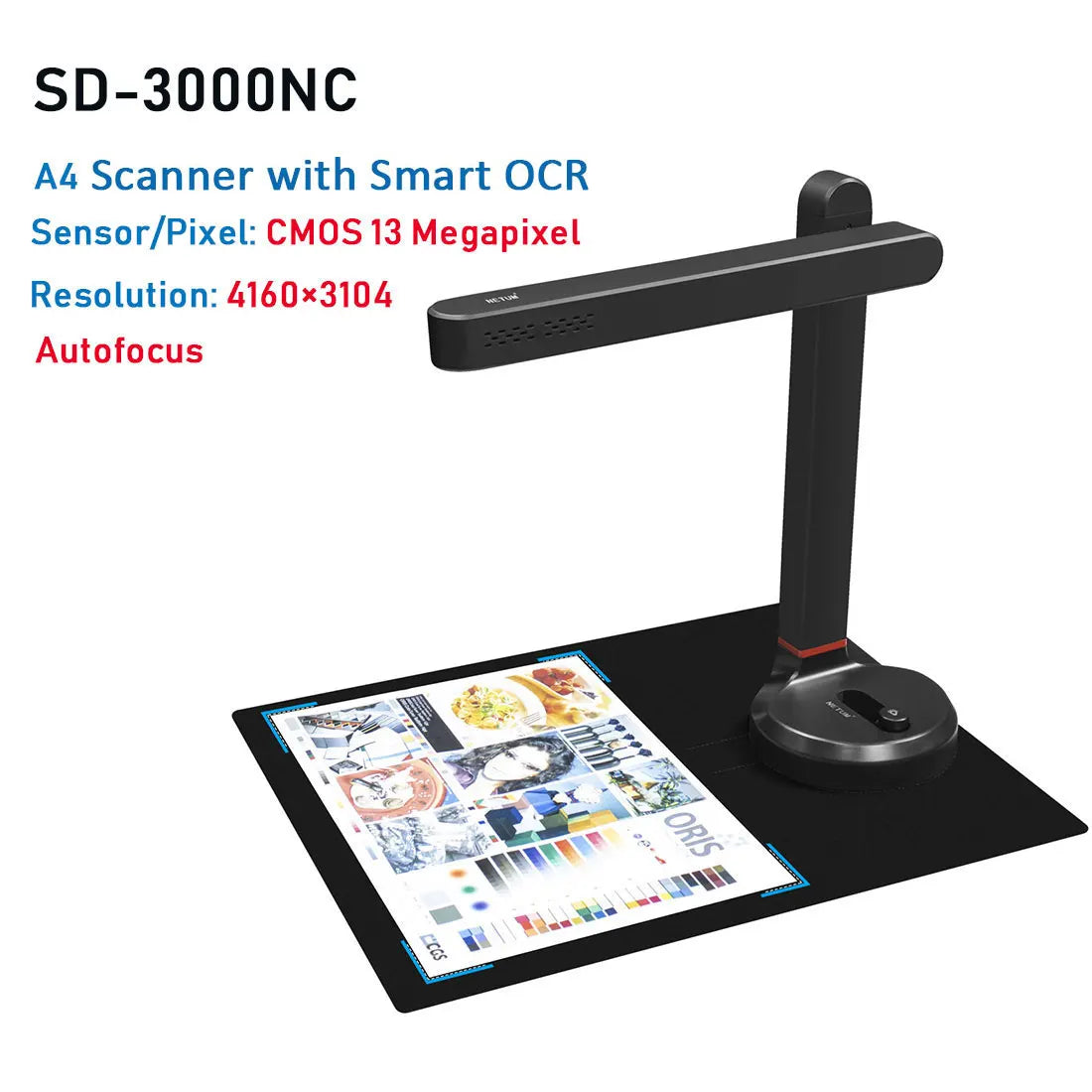 Automatischer Dokumentenscanner mit OCR & LED Lampe