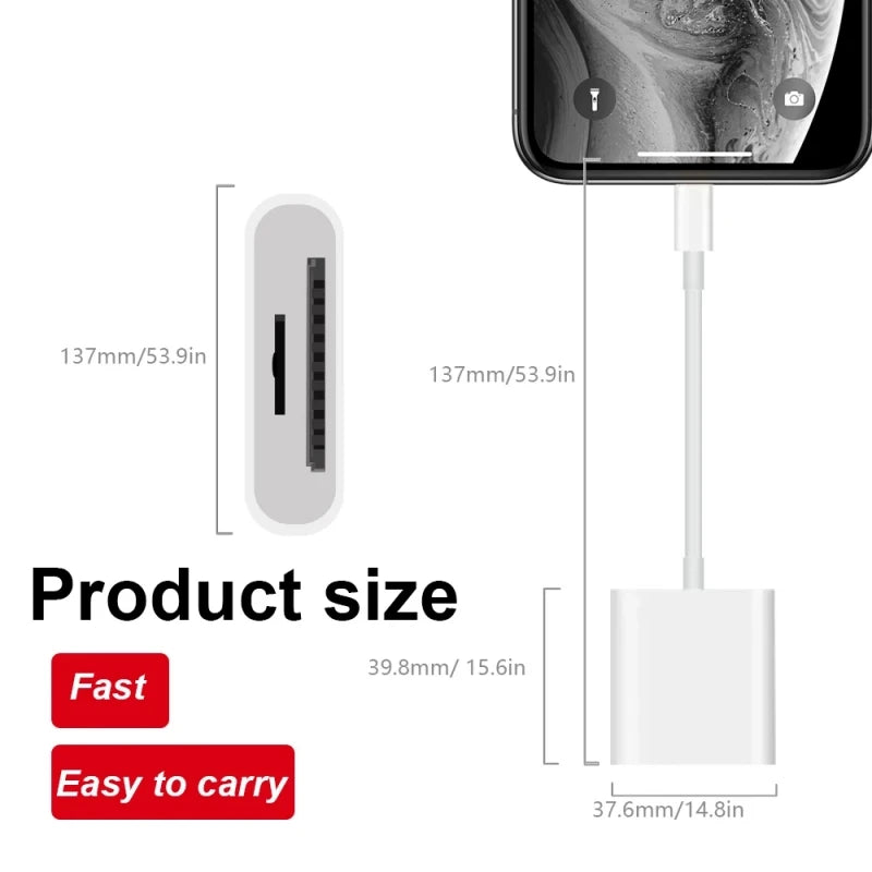 Lightning auf SD/TF Kartenleser Adapter für iPhone iPad