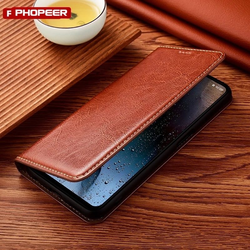 Echtleder Flip Wallet Hülle für iPhone 17 Pro