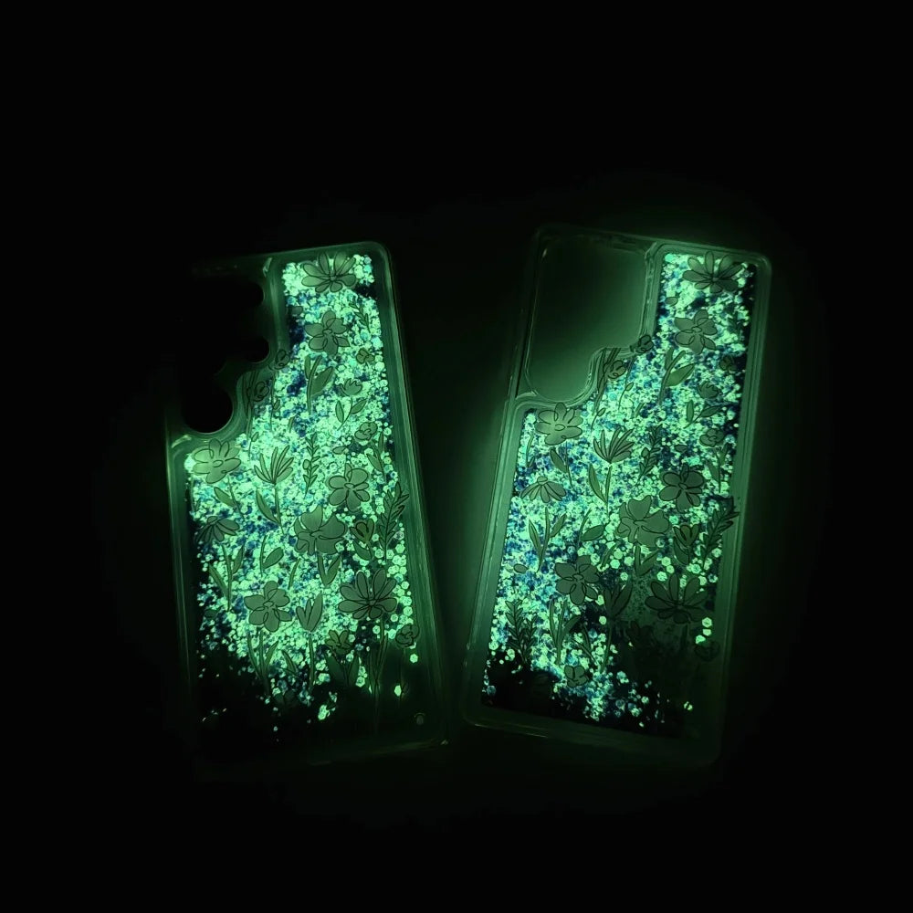 Lila Glitzer Treibsand Hülle für Galaxy S25 Ultra