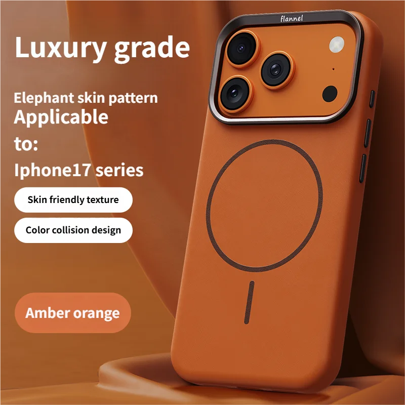 iPhone 17 Pro Max Hülle Elefant Leder Luxus Magnetisch