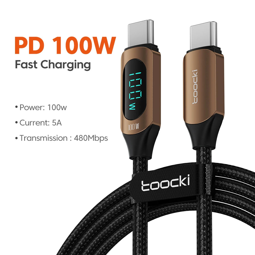 Toocki 100W USB-C PD Schnellladekabel