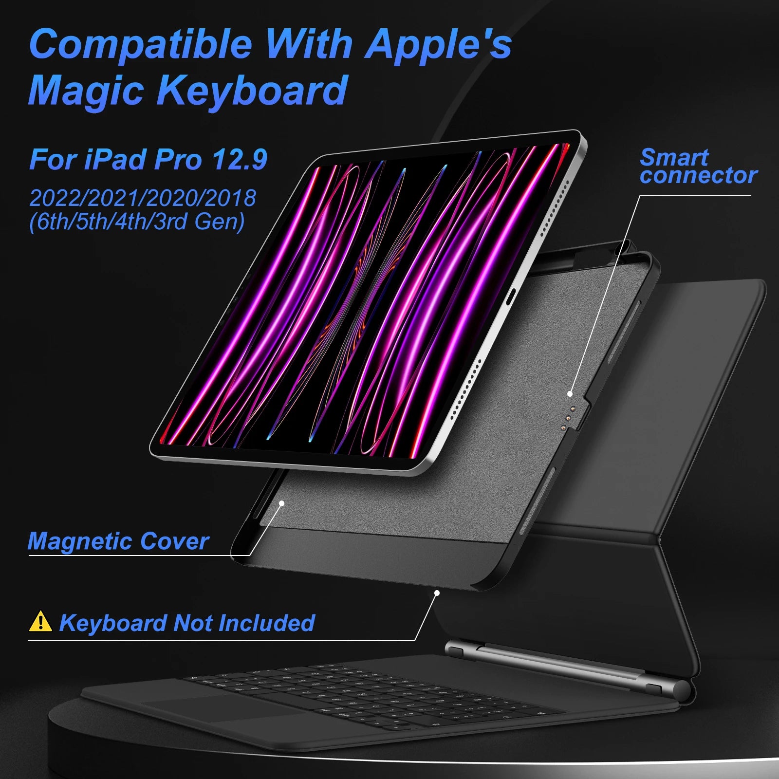 Magnetic iPad case with pen holder