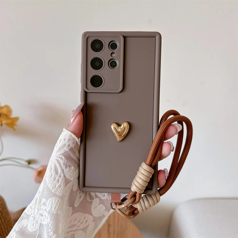 3D Herz Hülle mit Handschlaufe für Samsung Galaxy