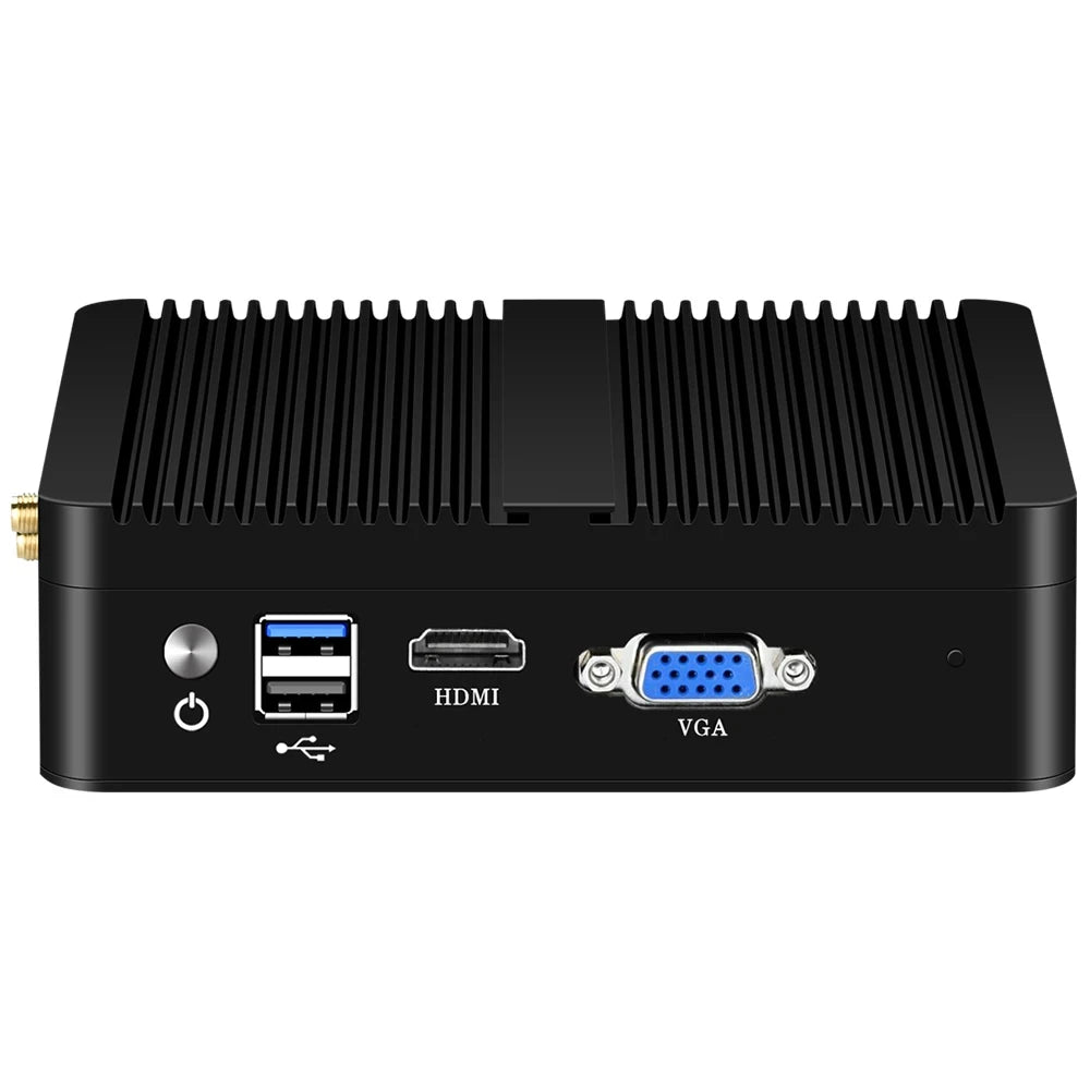 Lüfterloser Mini-PC J1900 4x LAN HDMI VGA USB