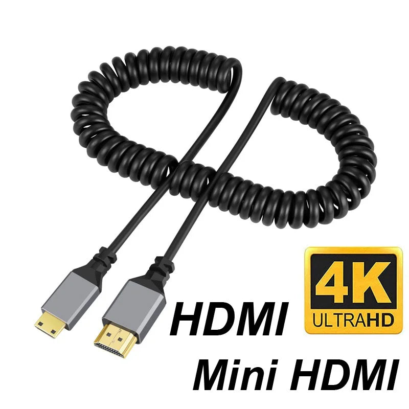 Flexibles 4K HDMI Spiralkabel 0,5-2,4m Verlängerung