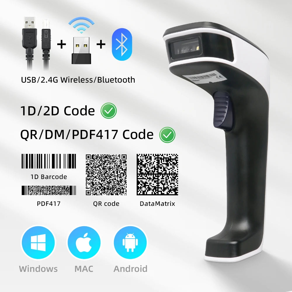 Kabelgebundener und Drahtloser 2D Barcode Scanner HZ-101WB