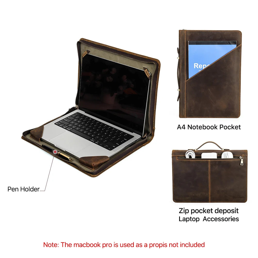 Elegant genuine leather laptop bag for MacBook & business