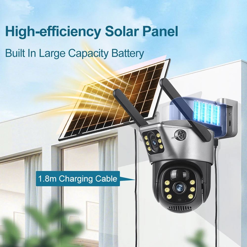 4G Solar IP Kamera Dual 8MP 4K Outdoor Sicherheit