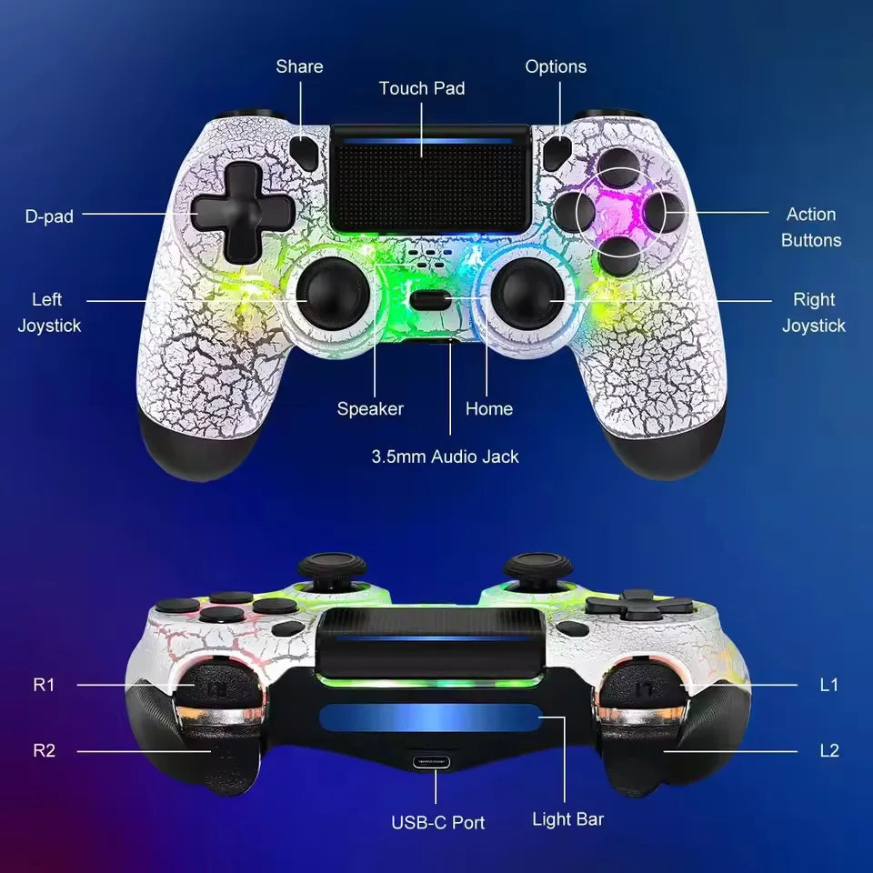 RGB Wireless Gamepad 2025 for PS4/Slim/Pro & PC