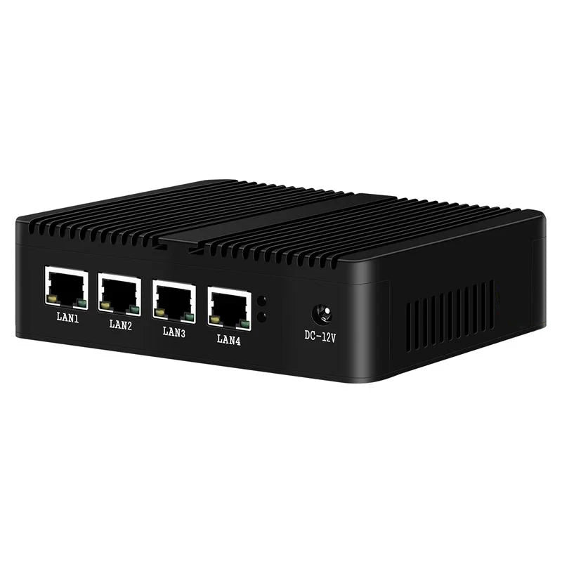 Lüfterloser Mini-PC J1900 4x LAN HDMI VGA USB