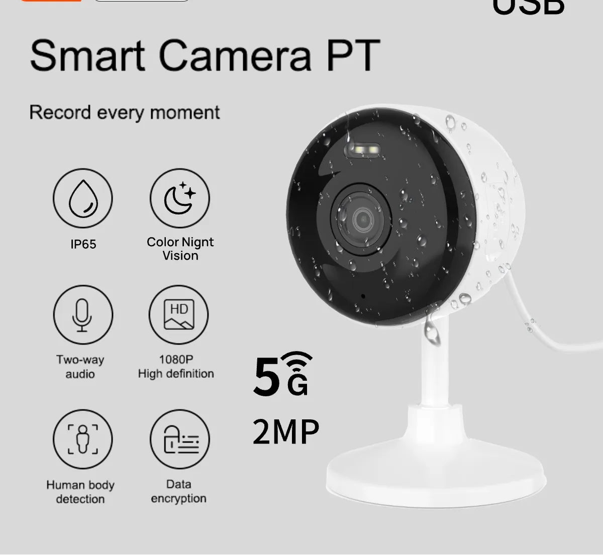 1080p WLAN Sicherheitskamera mit Bewegung & Audio