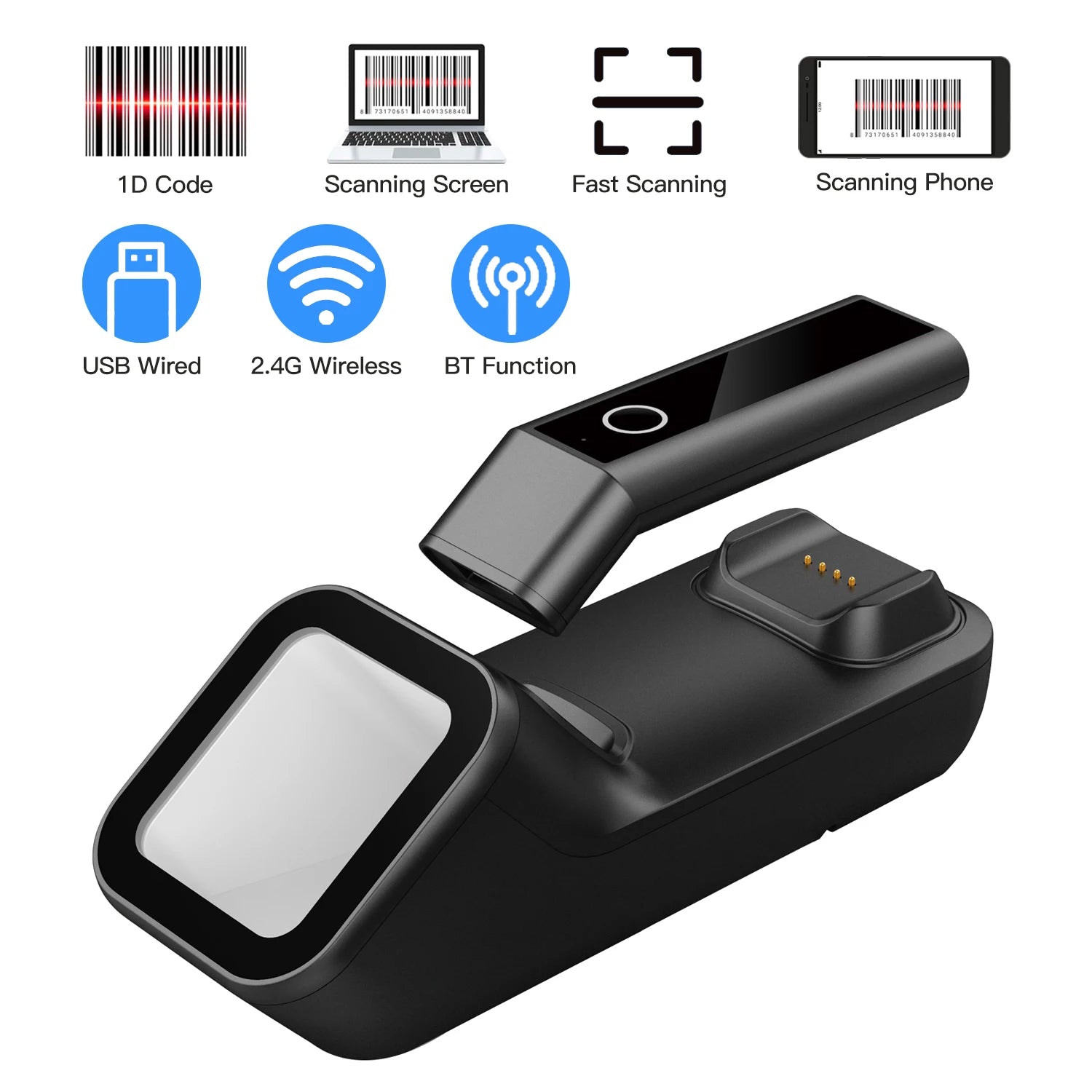 3-in-1 Barcode Scanner für Lager & Kasse