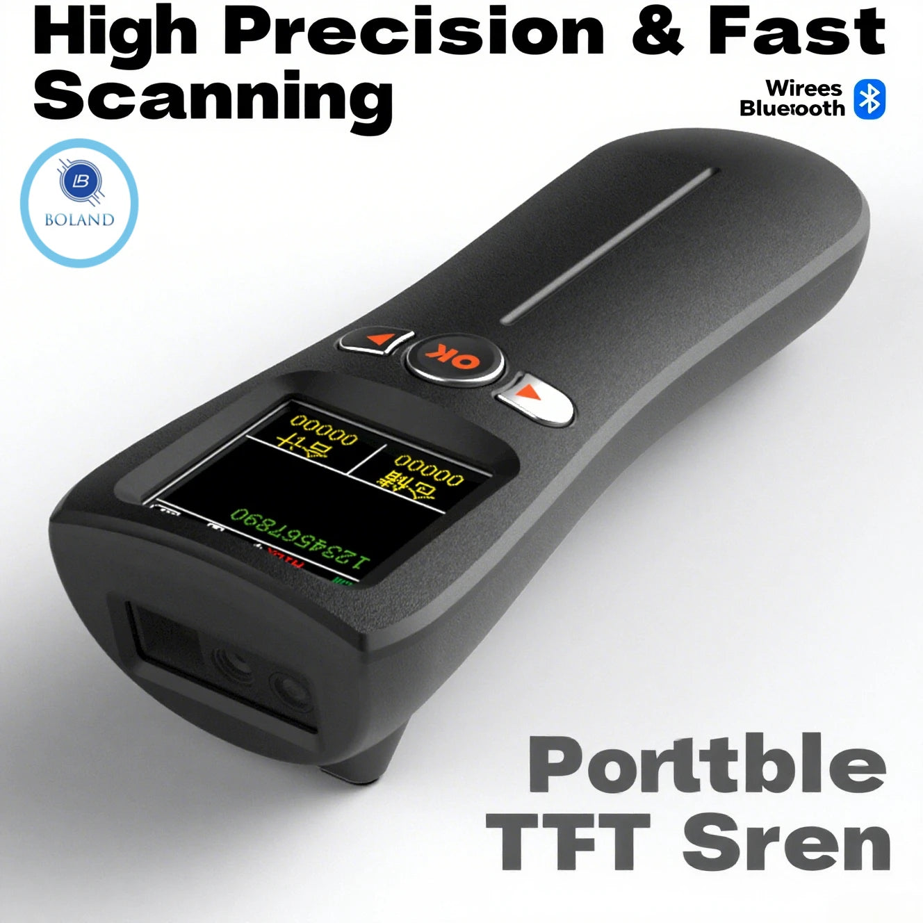 Mini 1D 2D Bluetooth Scanner mit TFT Display Mobil