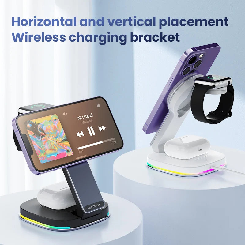 3-in-1 Maxsafe Qi2 Foldable Ultra-Fast Charging Stand