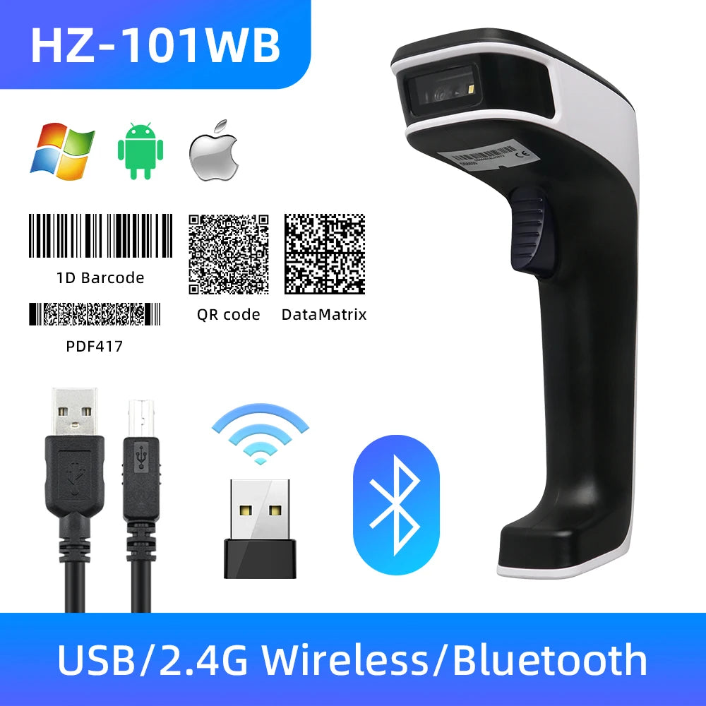 Kabelgebundener und Drahtloser 2D Barcode Scanner HZ-101WB