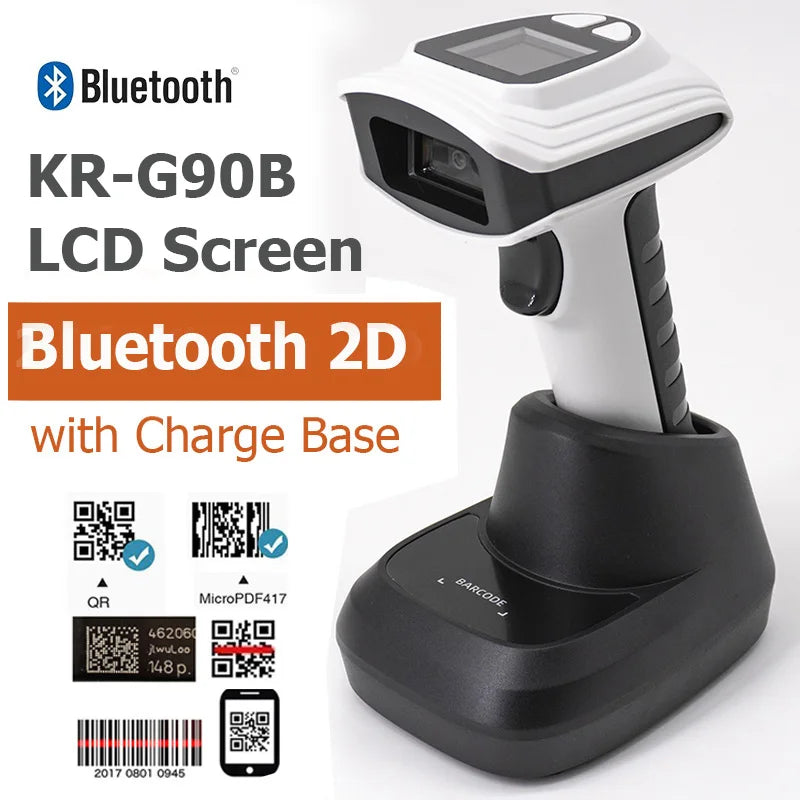 Tragbarer 2D Bluetooth Barcode-Scanner mit LCD