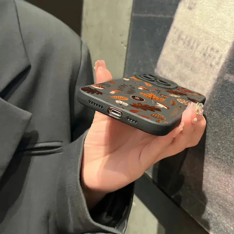 Herbstliche Blätter Hülle für iPhone aus Silikon