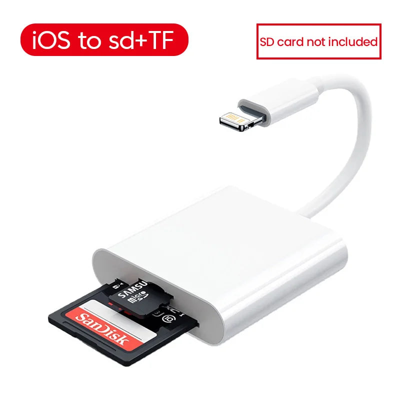 4-in-1 OTG Type-C Lightning SD TF Card Reader