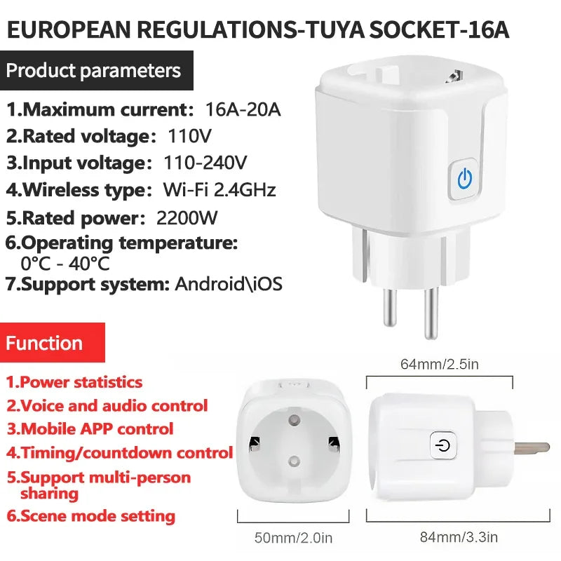Smart Wi-Fi socket with timer & energy measurement