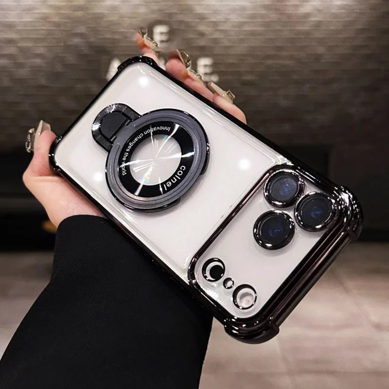 Für iPhone 17 transparente magnetische Halterungshülle