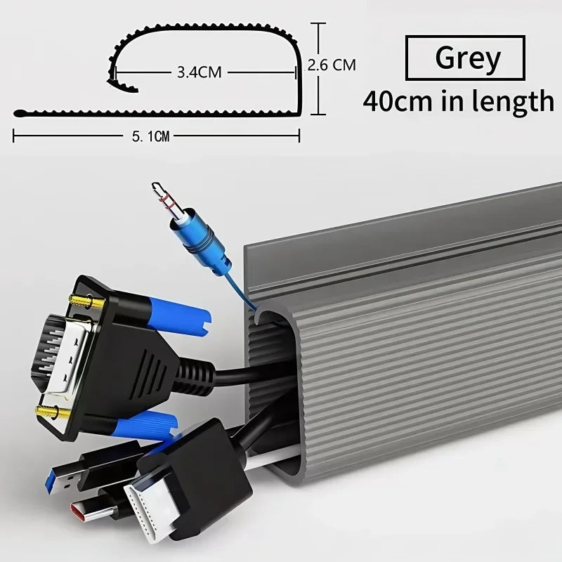 Kabelmanagement PVC 40 cm unter Schreibtisch Organizer