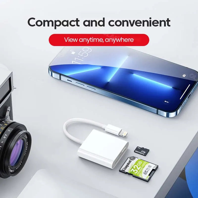 4-in-1 OTG Type-C Lightning SD TF Card Reader